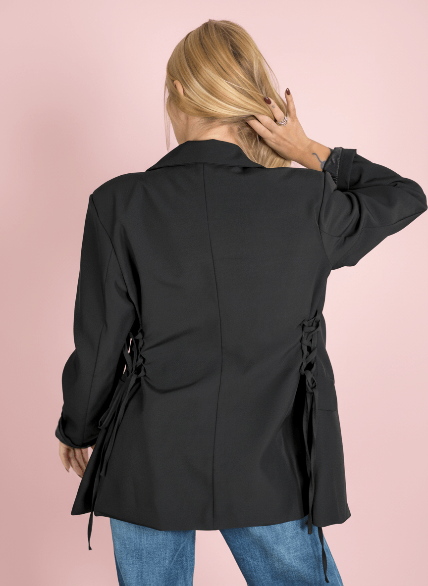 Blazer Lace - Up Nero - Abbigliamento Jessica