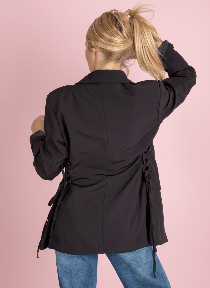 Blazer Lace - Up Nero - Abbigliamento Jessica