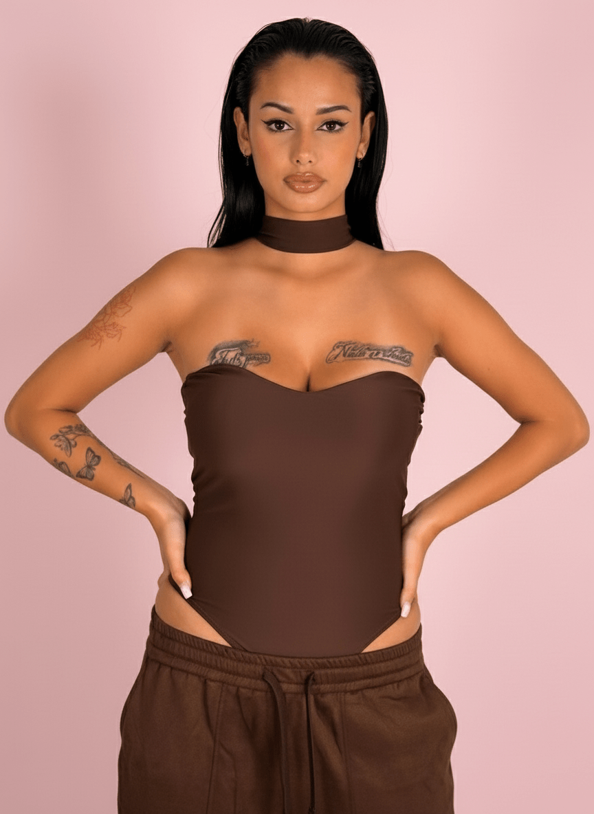 Body Choker Elegance Marrone - Abbigliamento Jessica