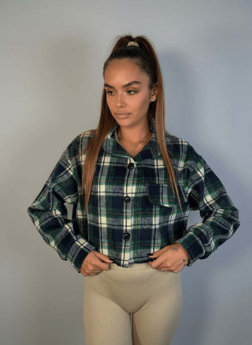 Camicia Chalet Crop A Quadri - Abbigliamento Jessica