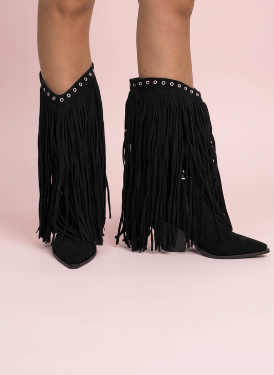 Camperos Frange Nero - Abbigliamento Jessica