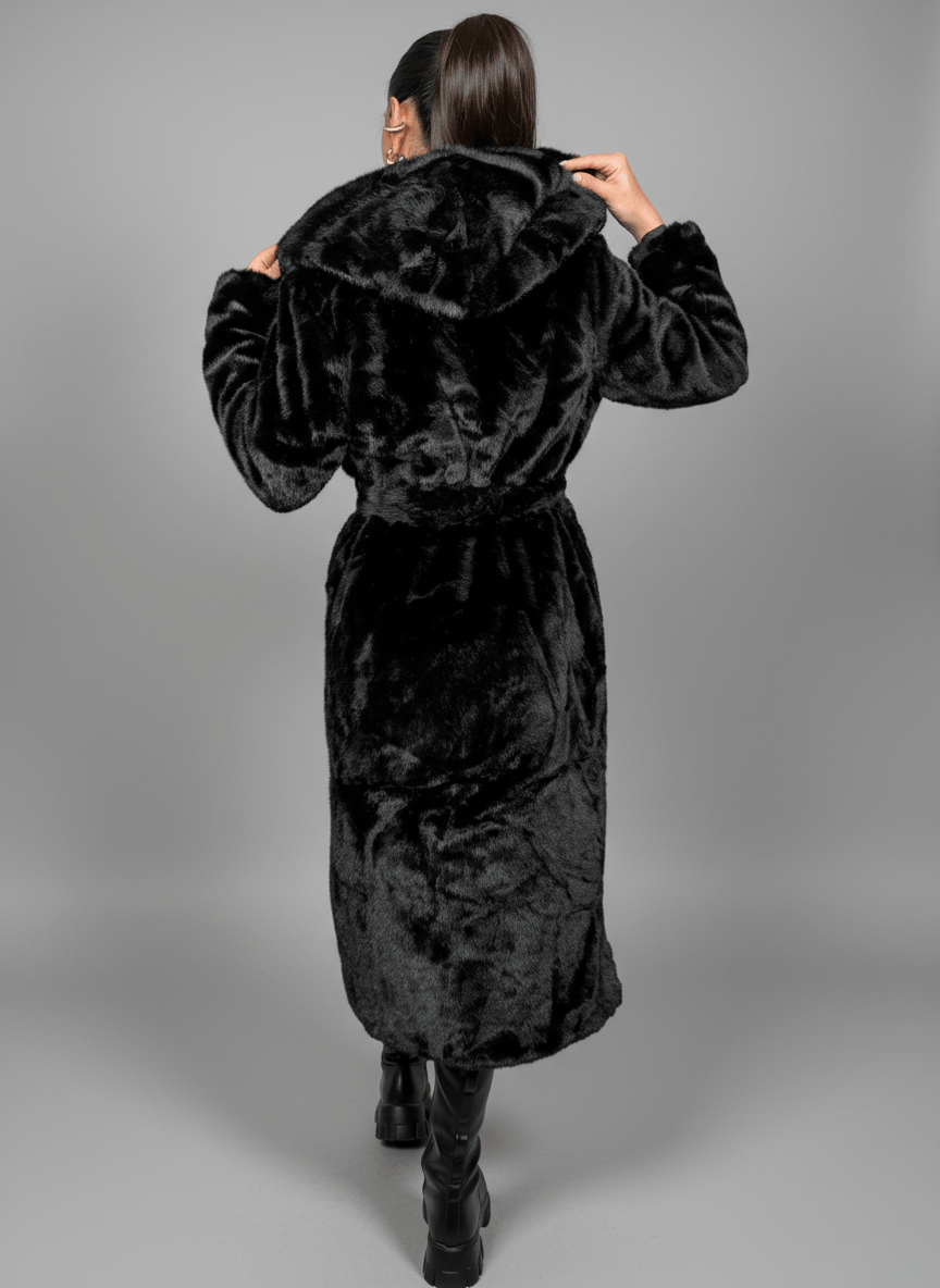 Cappotto Eco - Fur Élégance Nero - Abbigliamento Jessica