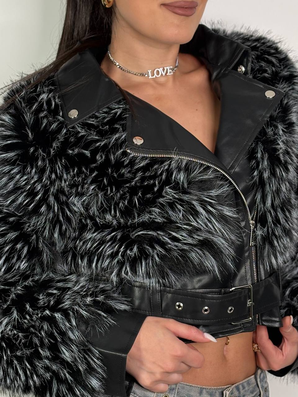 Chiodo Eco - Fur Royale Nero - Abbigliamento Jessica