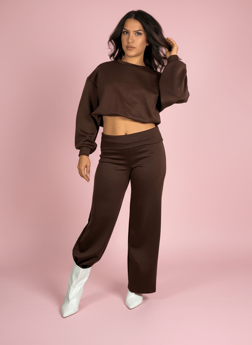 City Mood Pantalone Marrone - Abbigliamento Jessica