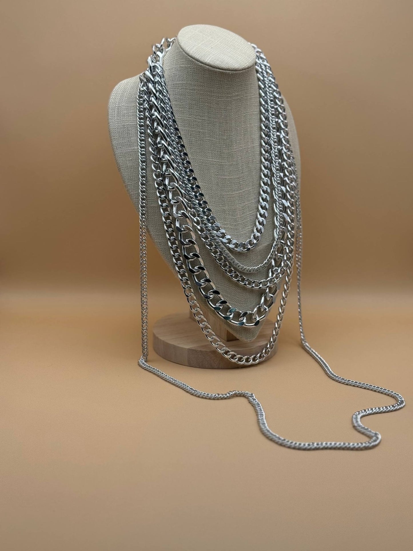 Collana Lunga A Catene Brillanti - Abbigliamento Jessica