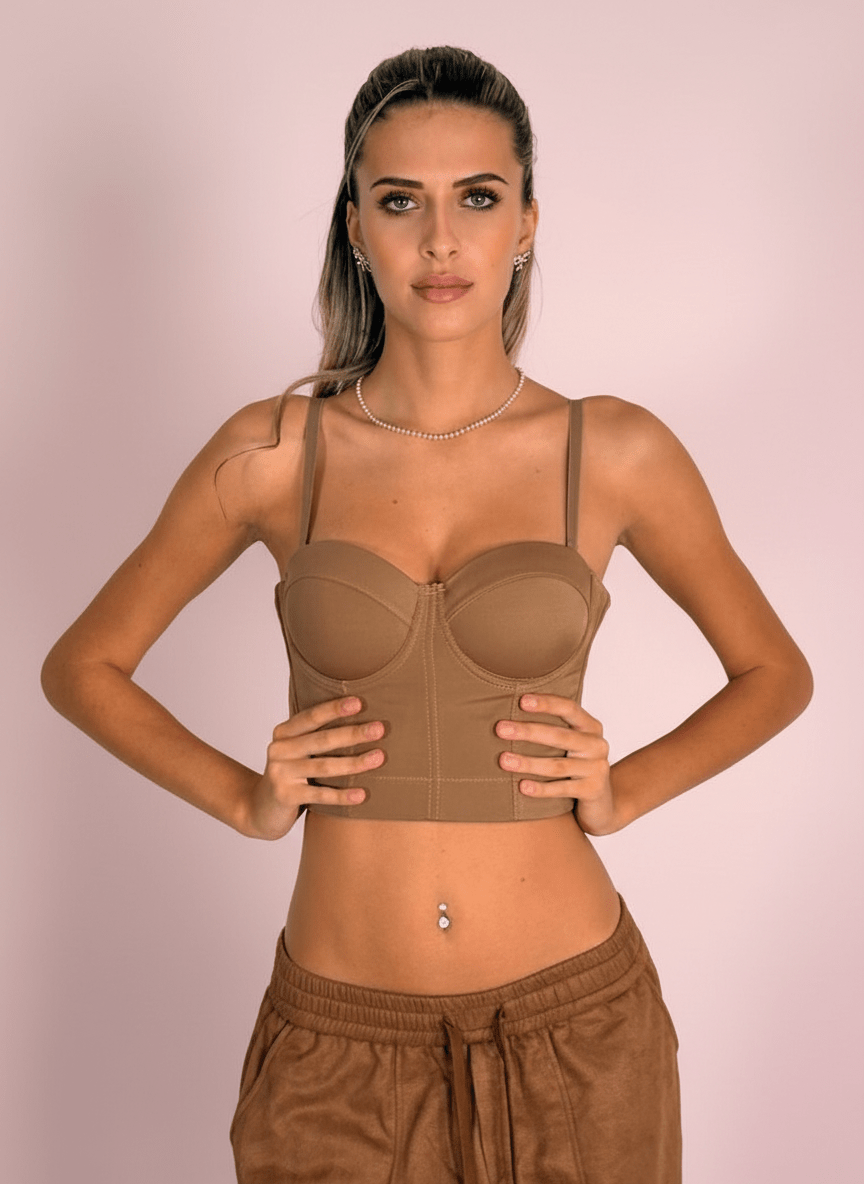 Corpetto Bustier Camel - Abbigliamento Jessica