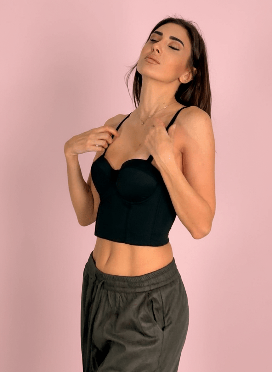 Corpetto Bustier Nero - Abbigliamento Jessica