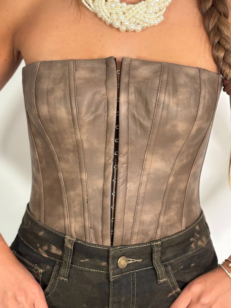Corsetto Ecopelle Maltinto - Abbigliamento Jessica