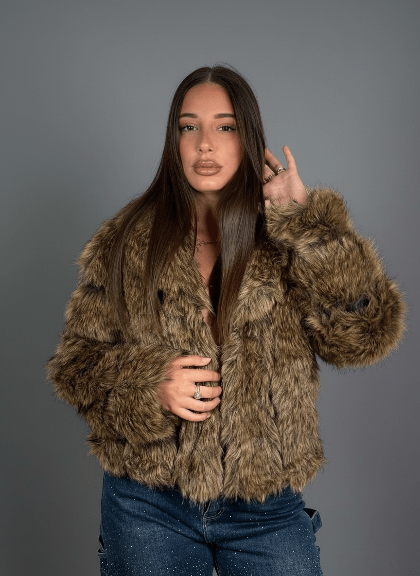 Giacca Eco - Fur Prestige Brown - Abbigliamento Jessica