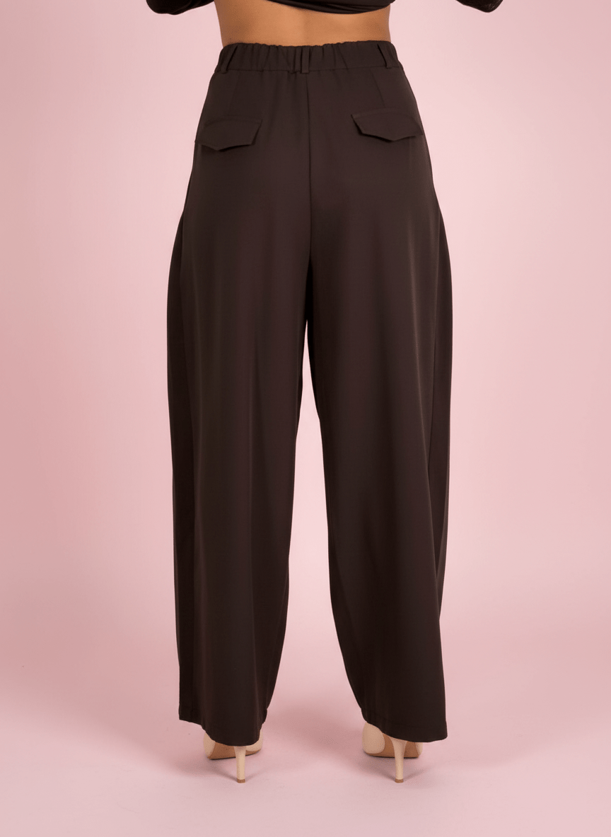 Pantalone Palazzo Fatal Marrone - Abbigliamento Jessica