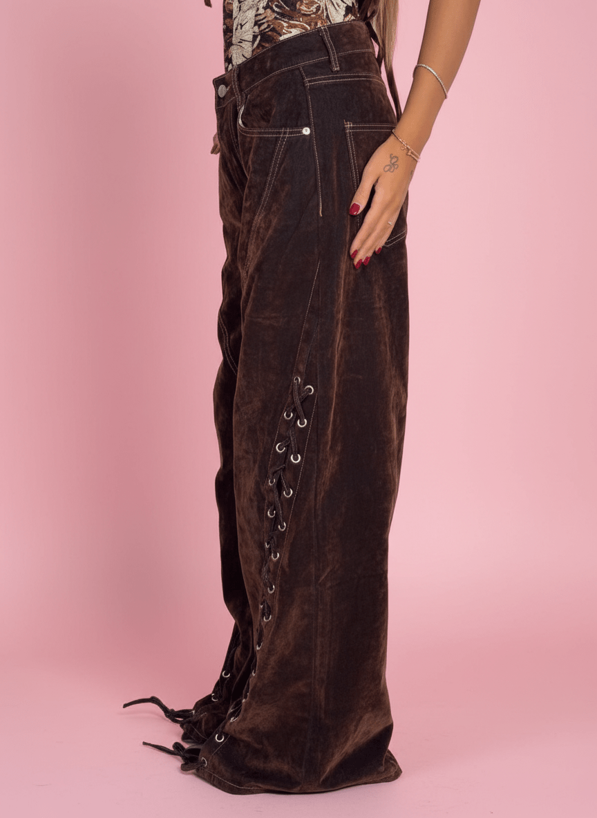 Pantalone Velvet Marrone Caldo - Abbigliamento Jessica