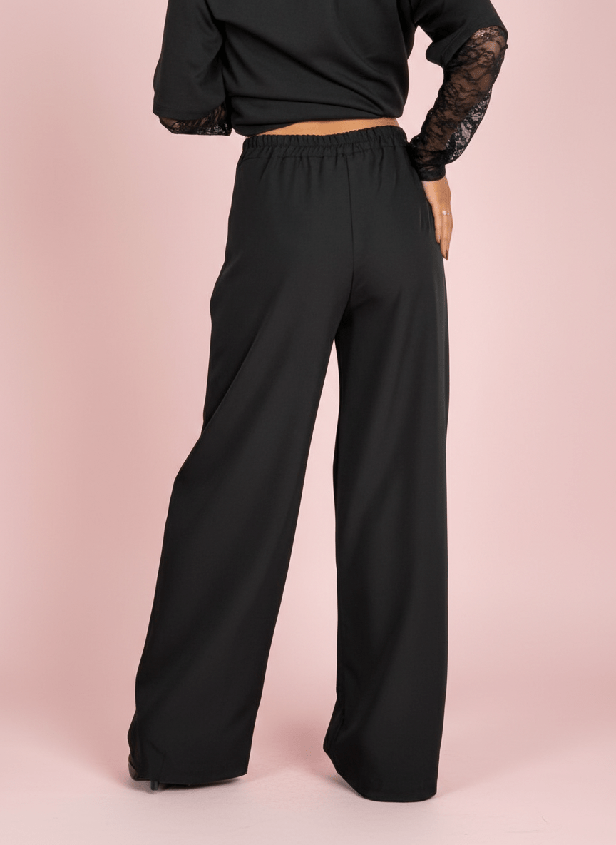 Pantalone Wide Leg Nero - Abbigliamento Jessica