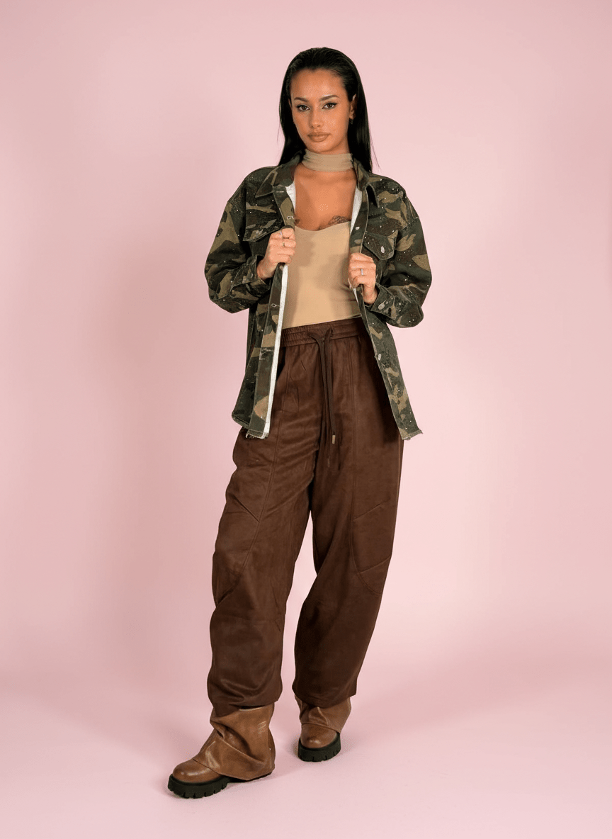 Pantaloni Soft Street Marrone - Abbigliamento Jessica