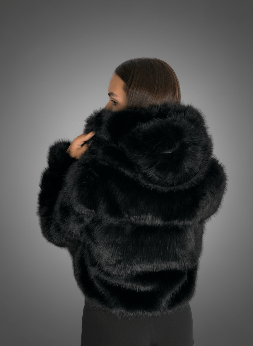 Pelliccia Soft Glam Nera - Abbigliamento Jessica