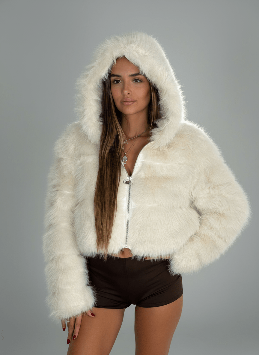 Pelliccia Soft Glam Panna - Abbigliamento Jessica