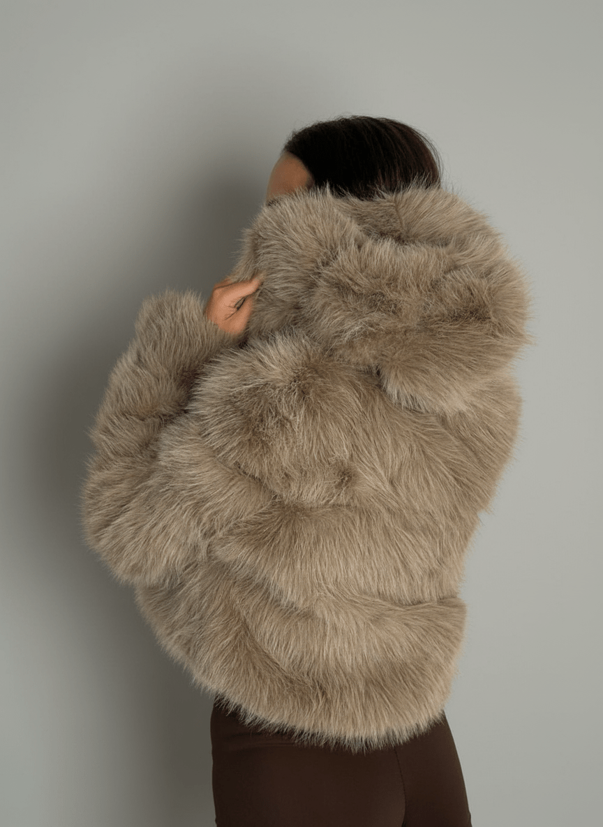 Pelliccia Soft Glam Tortora - Abbigliamento Jessica