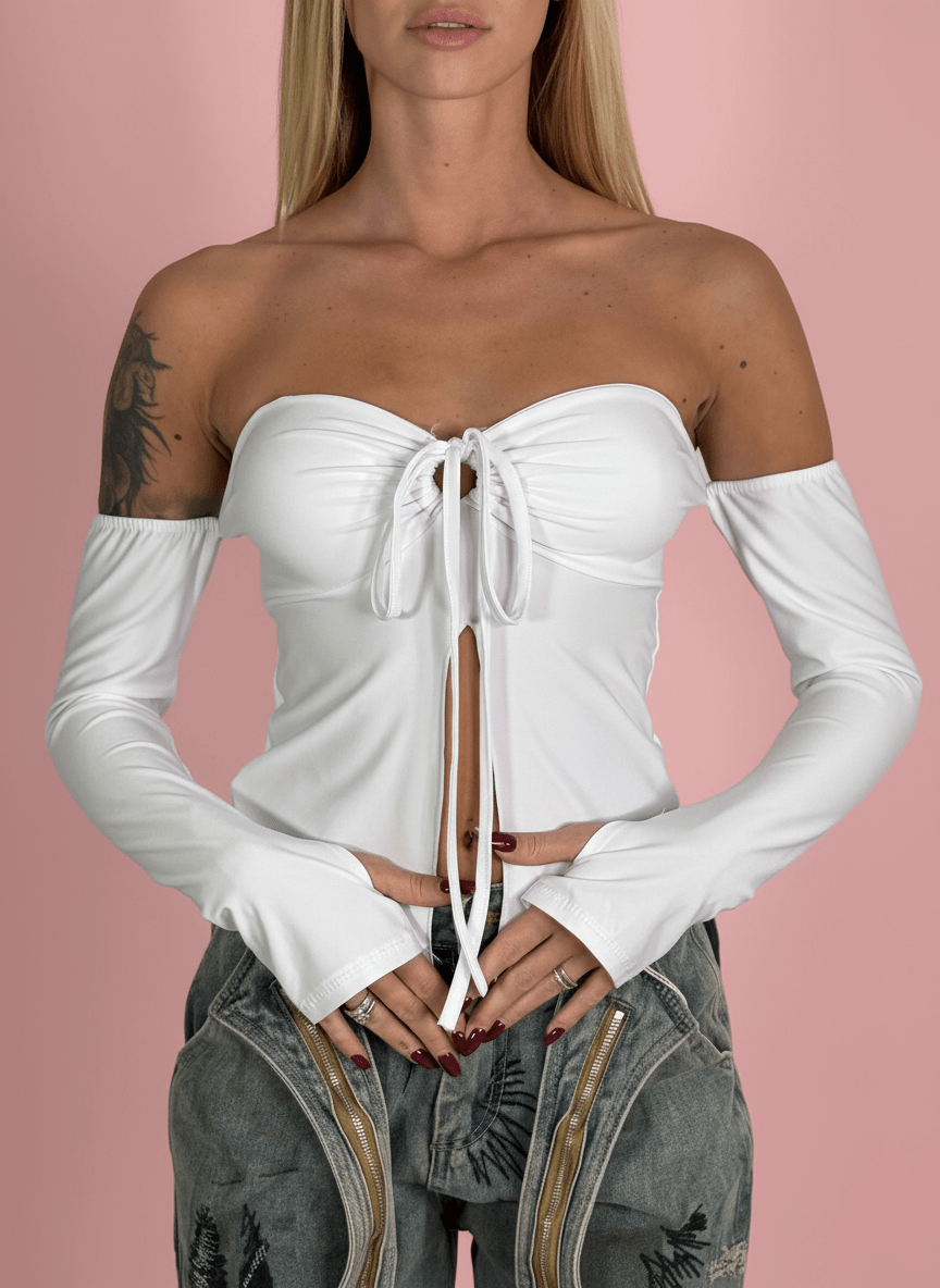 Top Butterfly Bianco - Abbigliamento Jessica