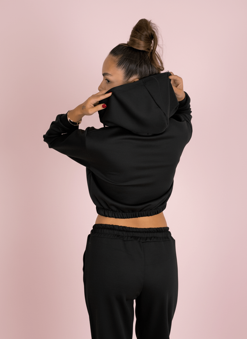 Urban Fit Felpa Con Zip Nero - Abbigliamento Jessica