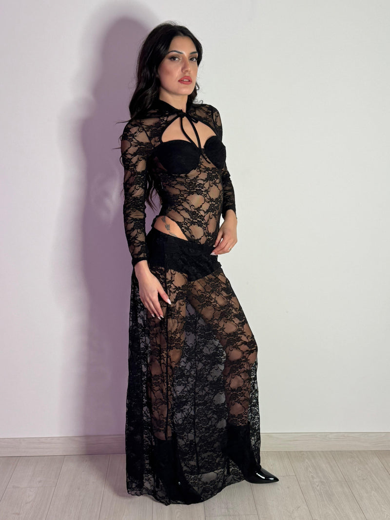 Body in Pizzo Nero Elegante e Sensuale