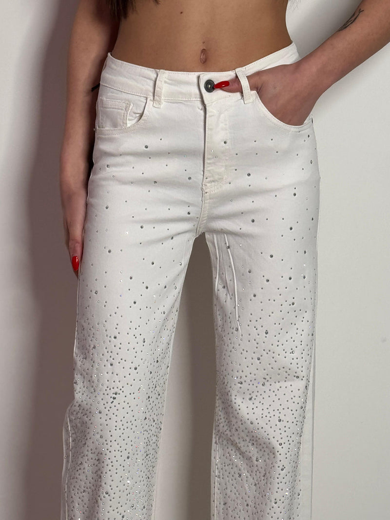 Jeans Elasticizzati con Dettagli Brillanti