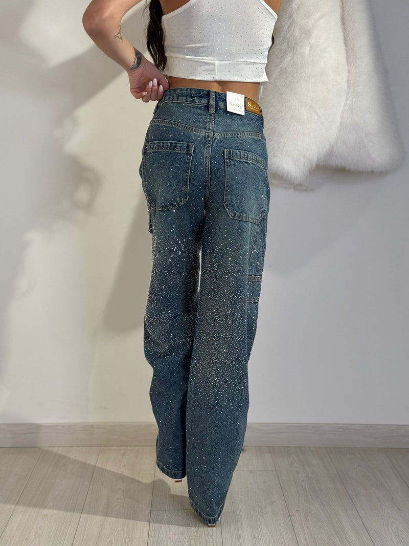 Jeans Brillantinati a Vita Alta - Glamour Quotidiano