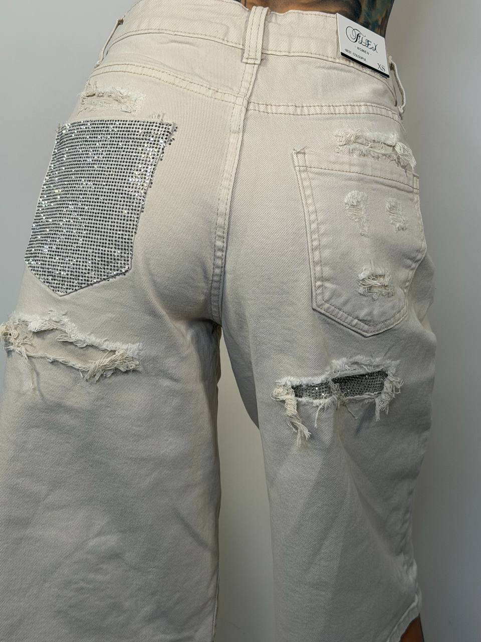 Bermuda Tasca Strass - Abbigliamento Jessica