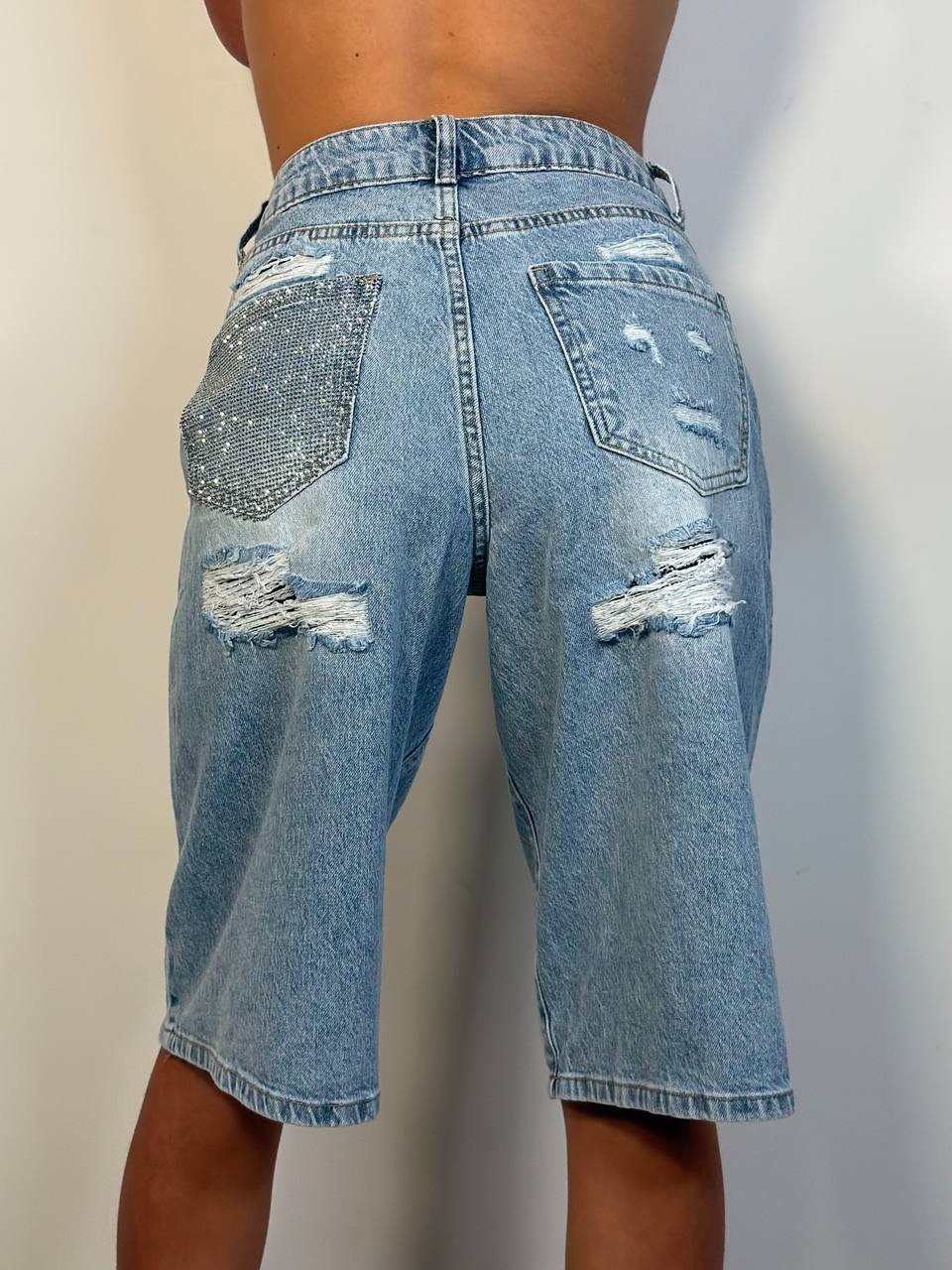 Bermuda Tasca Strass - Abbigliamento Jessica