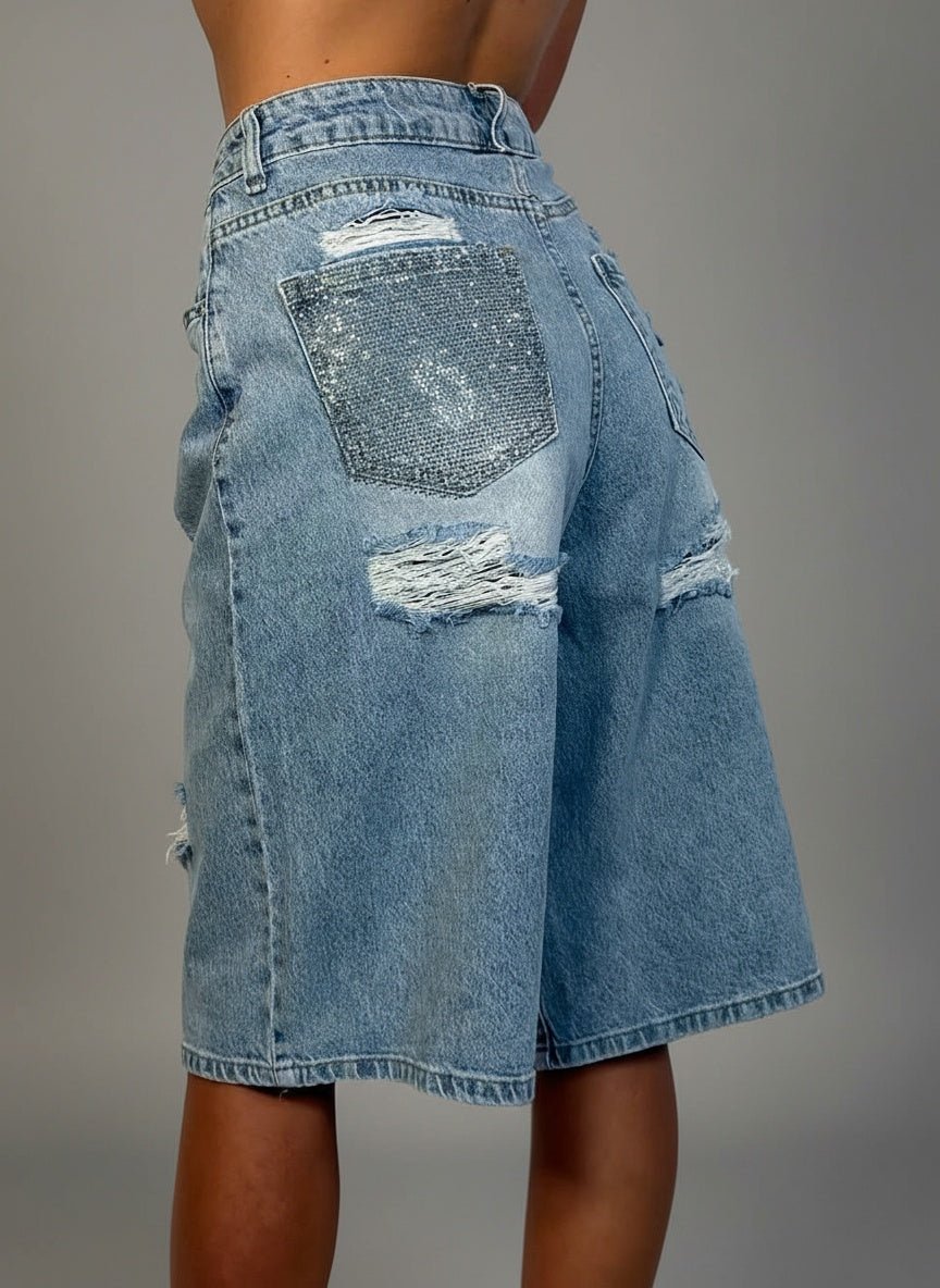 Bermuda Tasca Strass - Abbigliamento Jessica