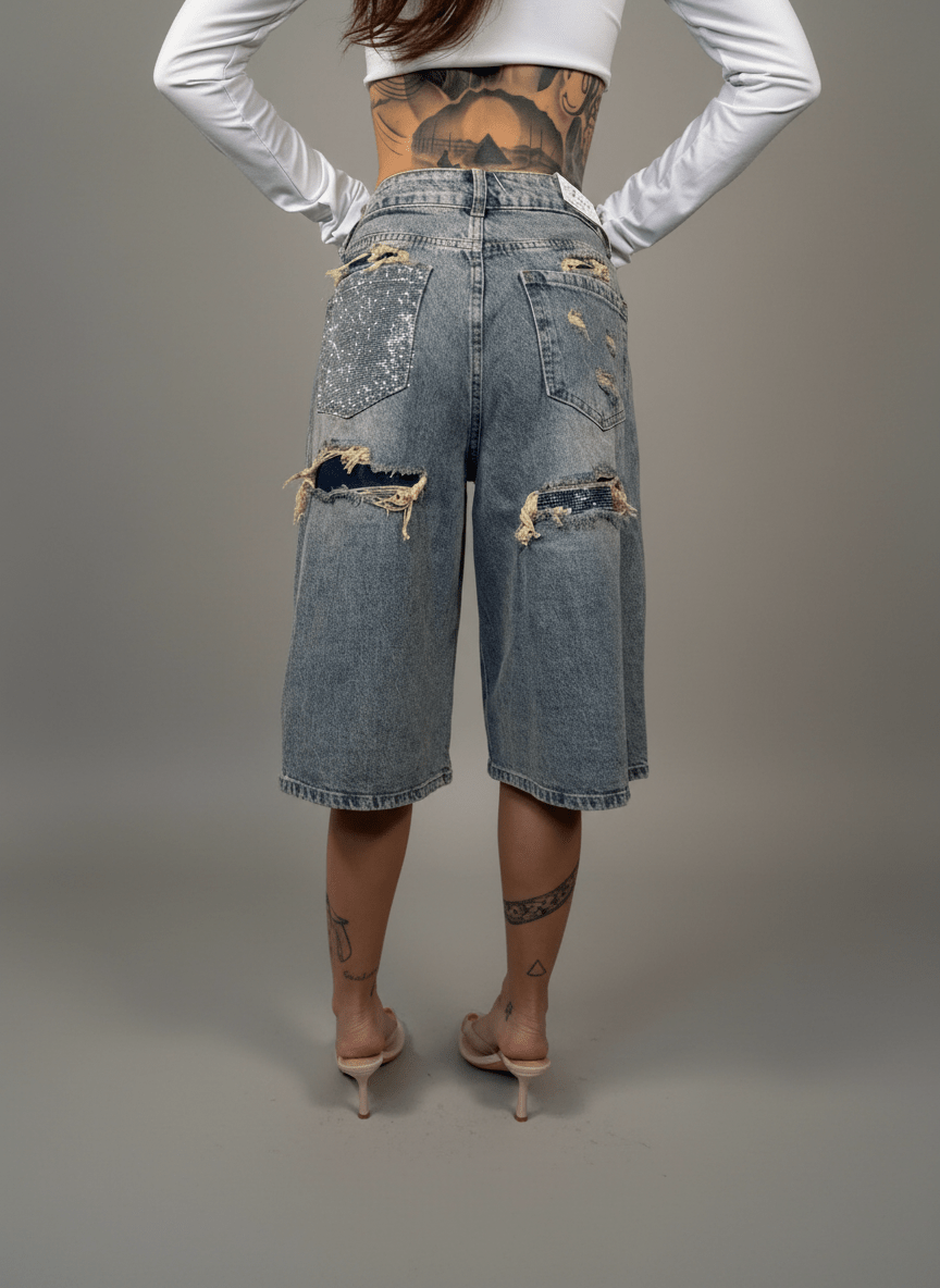 Bermuda Tasca Strass - Abbigliamento Jessica