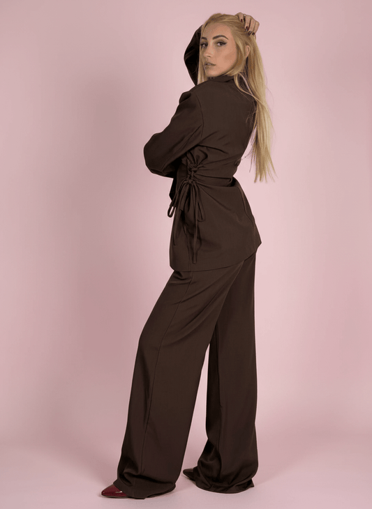 Blazer Lace - Up Marrone - Abbigliamento Jessica