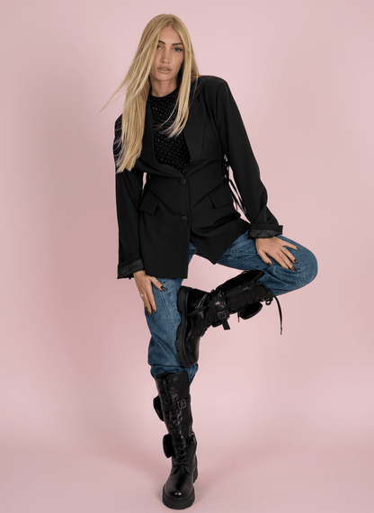 Blazer Lace - Up Nero - Abbigliamento Jessica