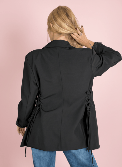 Blazer Lace - Up Nero - Abbigliamento Jessica