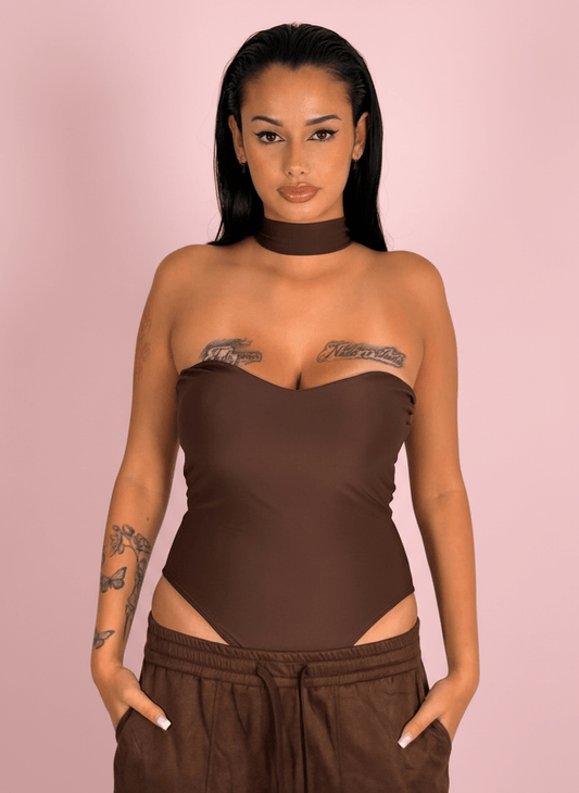 Body Choker Elegance Marrone - Abbigliamento Jessica