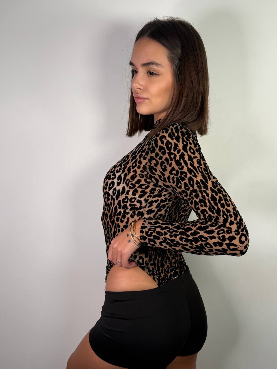Body Velato Leopard - Abbigliamento Jessica