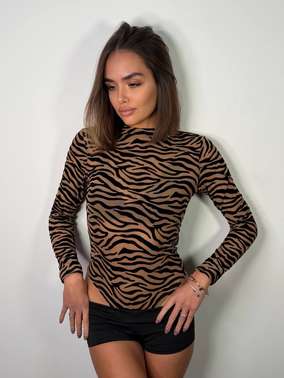 Body Velato Zebra - Abbigliamento Jessica