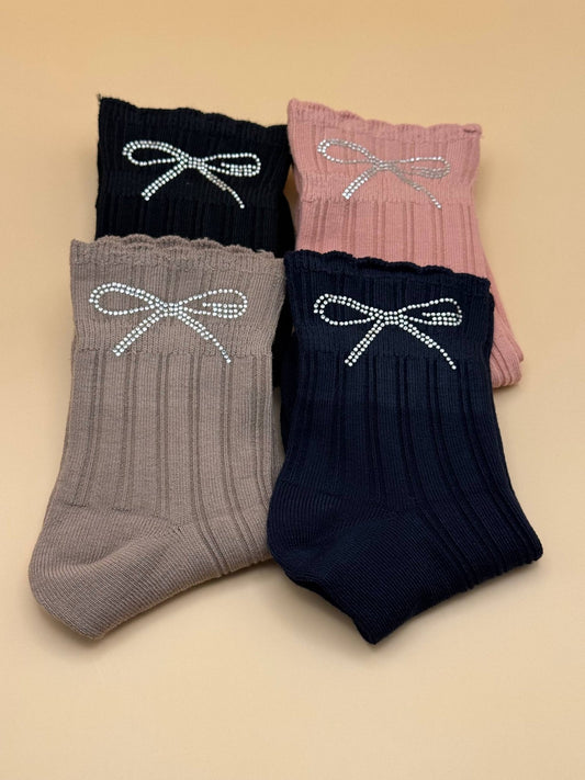 Calzini Fiocco Strass Elegance - Abbigliamento Jessica