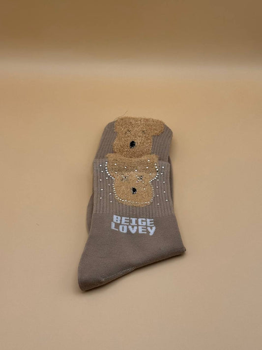 Calzini Teddy Beige Lovey - Abbigliamento Jessica