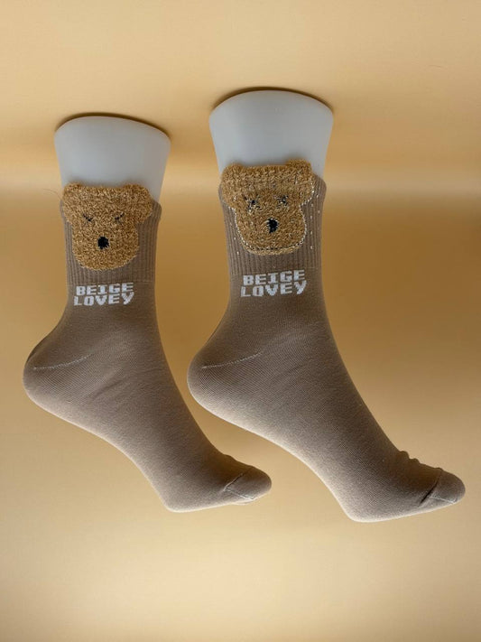 Calzini Teddy Beige Lovey - Abbigliamento Jessica