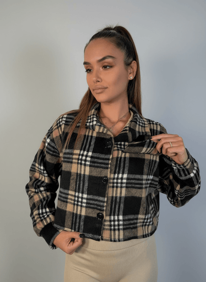 Camicia Chalet Crop A Quadri - Abbigliamento Jessica