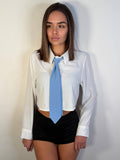 Camicia Crop Cravatta - Abbigliamento Jessica