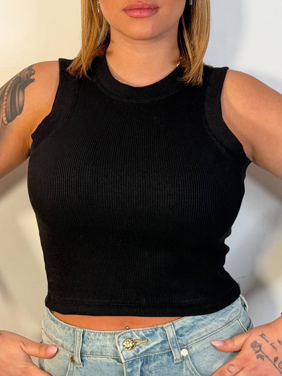 Canotta Basic Crop - Abbigliamento Jessica