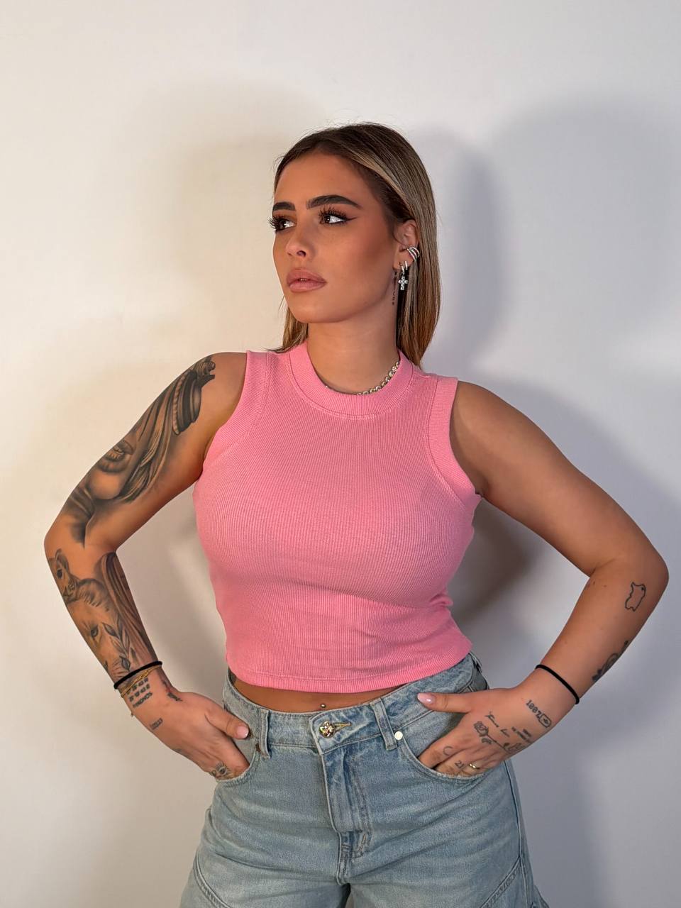 Canotta Basic Crop - Abbigliamento Jessica