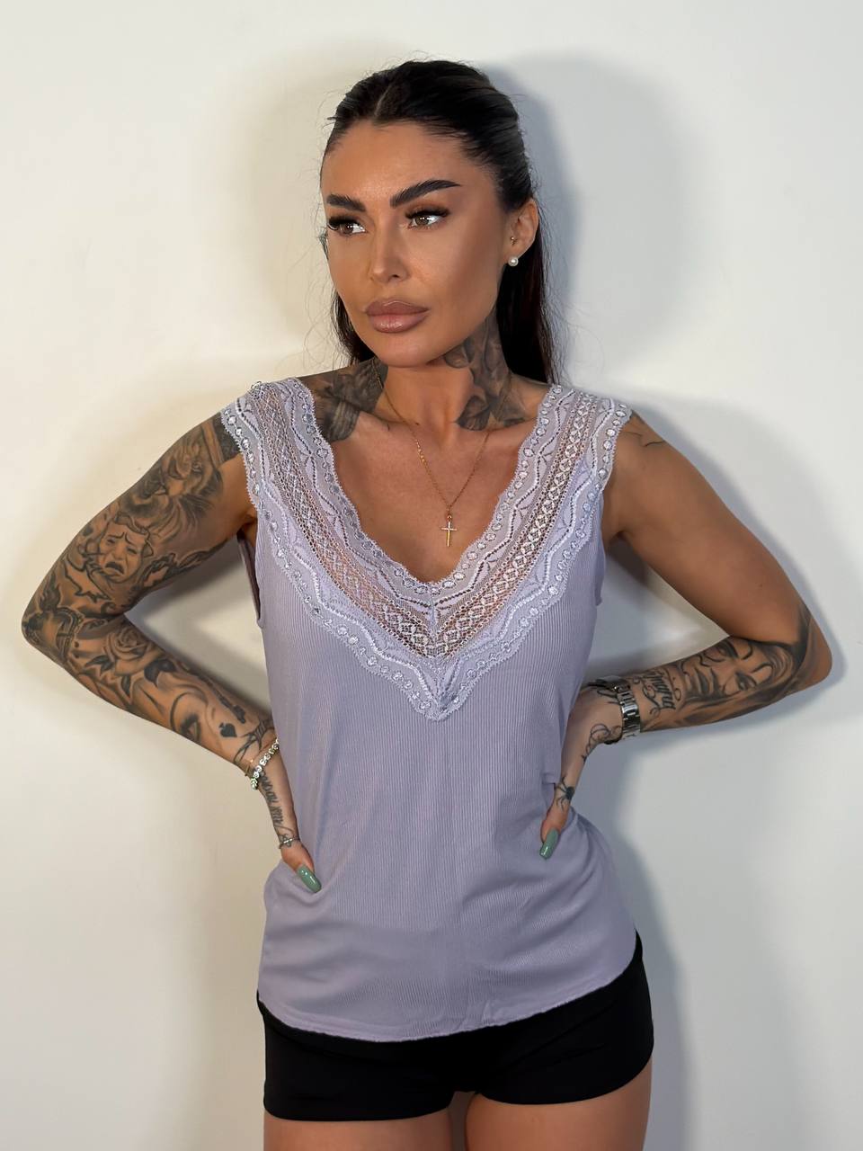 Canotta Basic Pizzo - Abbigliamento Jessica