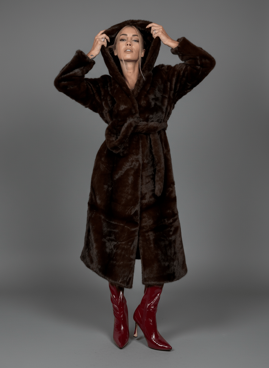 Cappotto Eco - Fur Élégance Brown - Abbigliamento Jessica