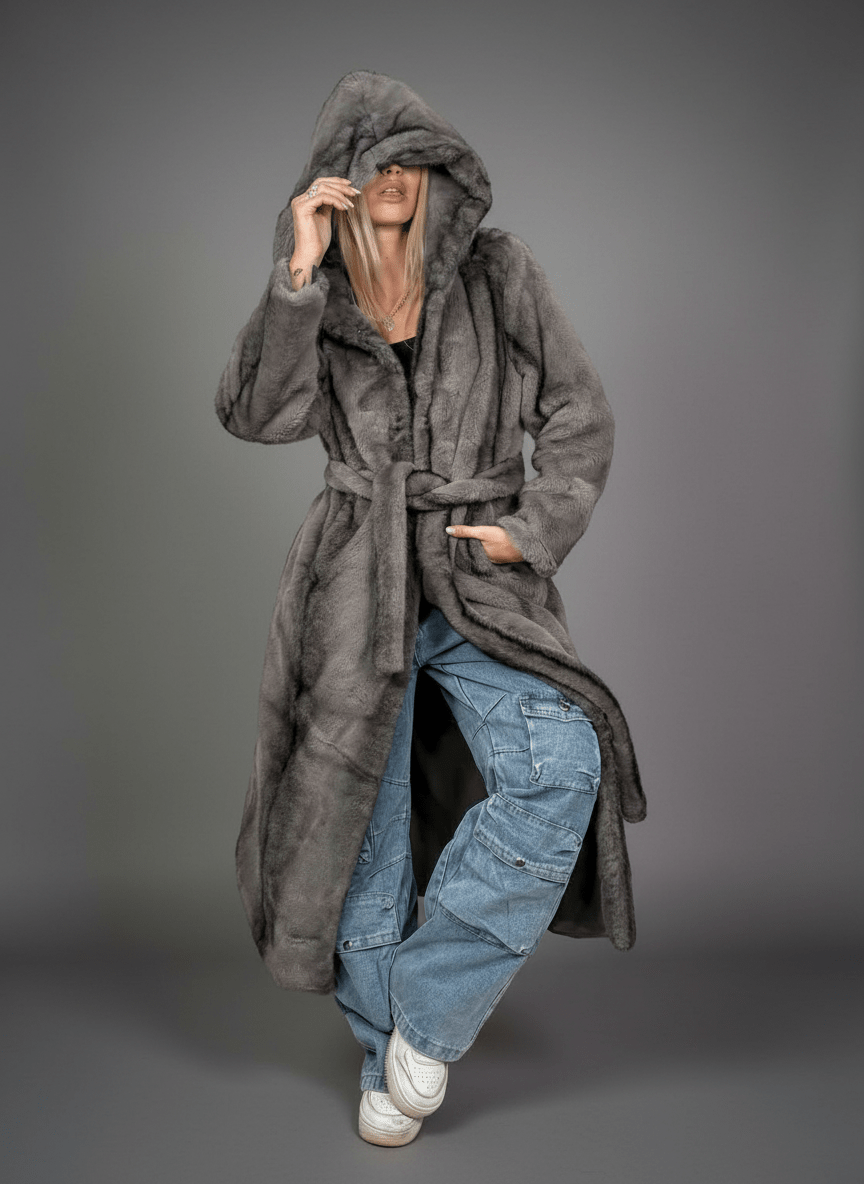 Cappotto Eco - Fur Élégance Grigio - Abbigliamento Jessica