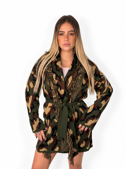 cardigan bandana mimetico frontale