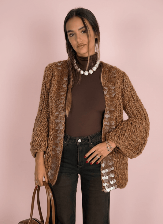 Cardigan Con Paillettes - Abbigliamento Jessica