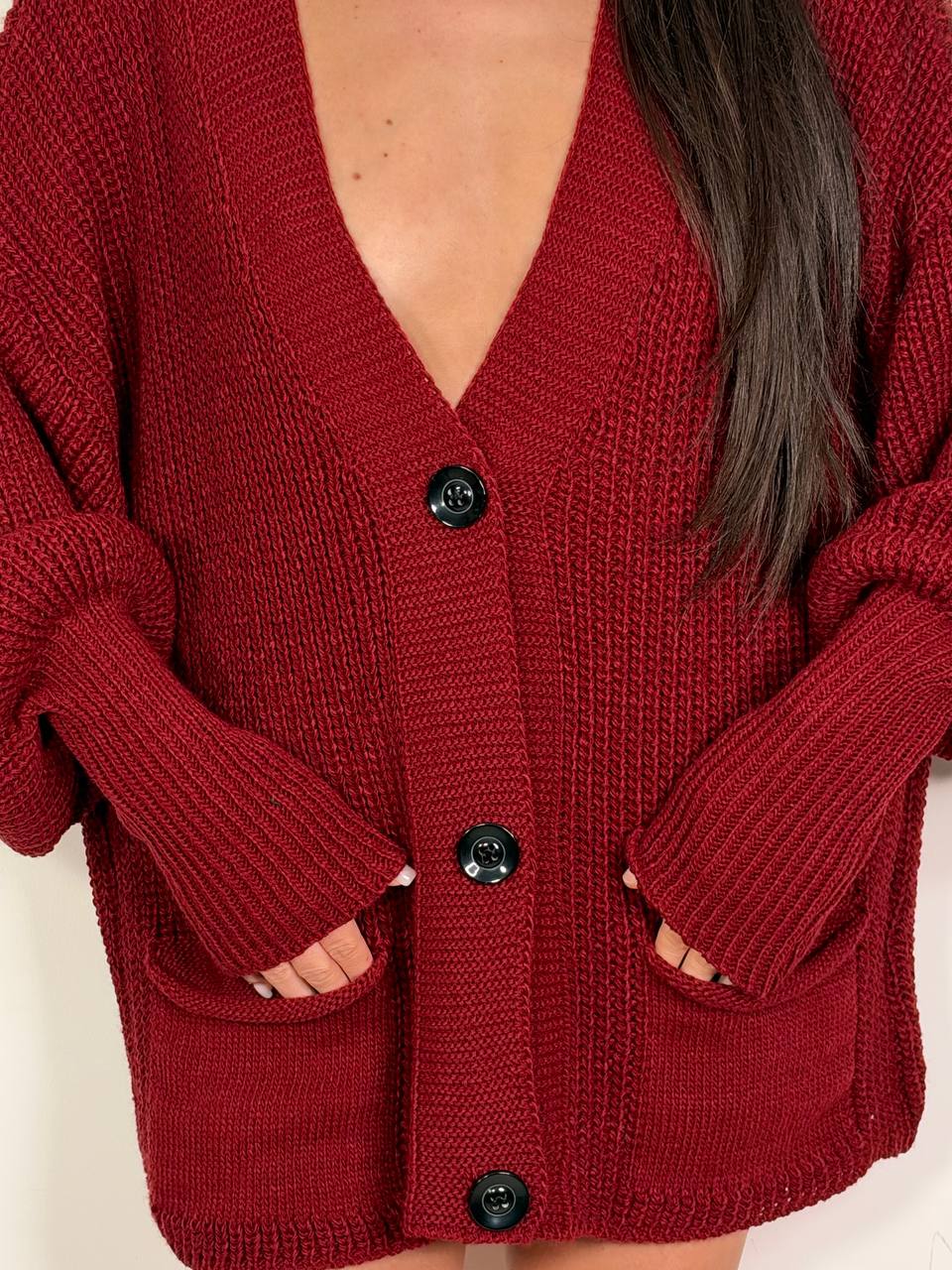 Cardigan Patti Bordeaux, taglia unica