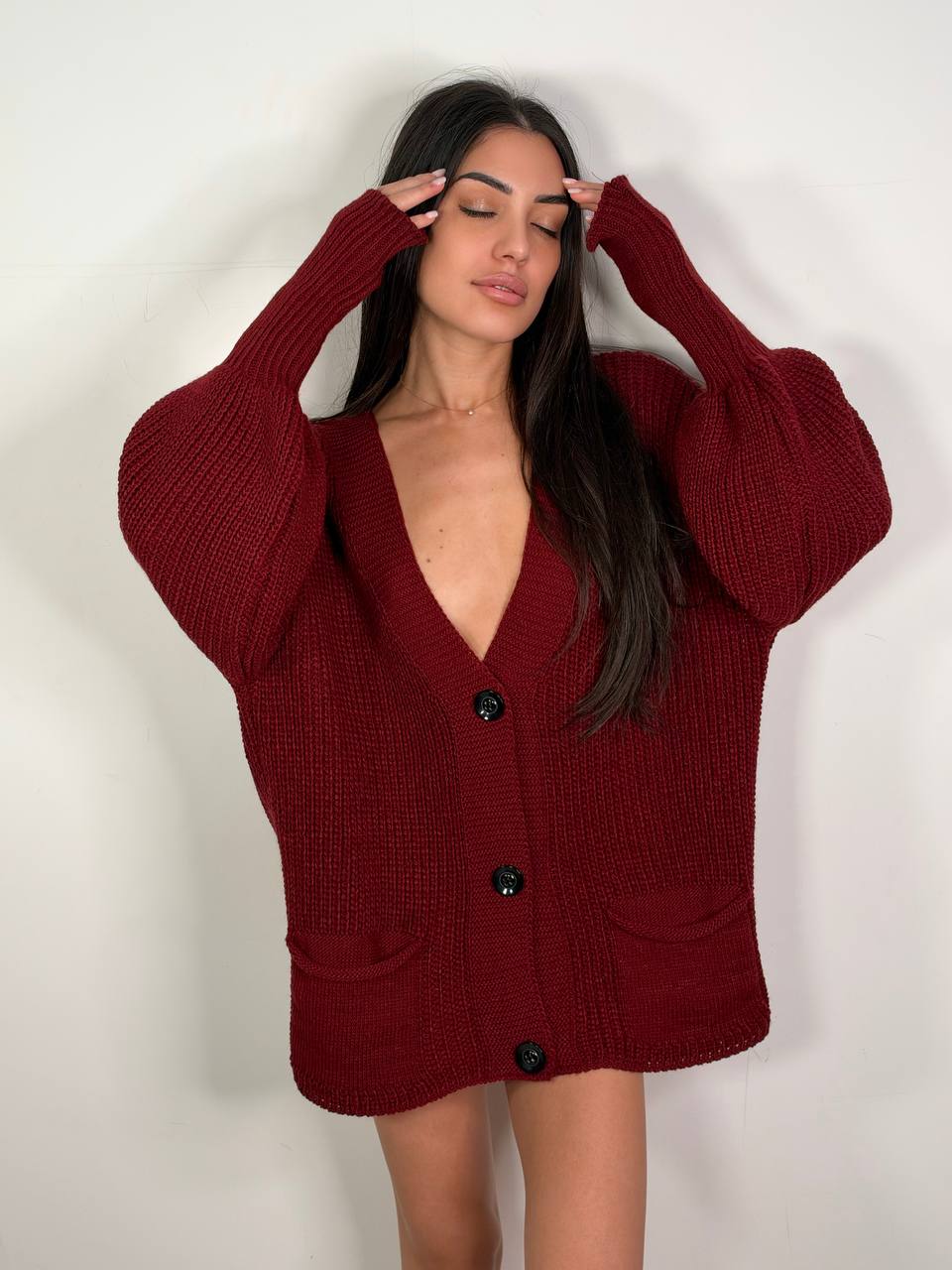 Cardigan Patti Bordeaux, taglia unica