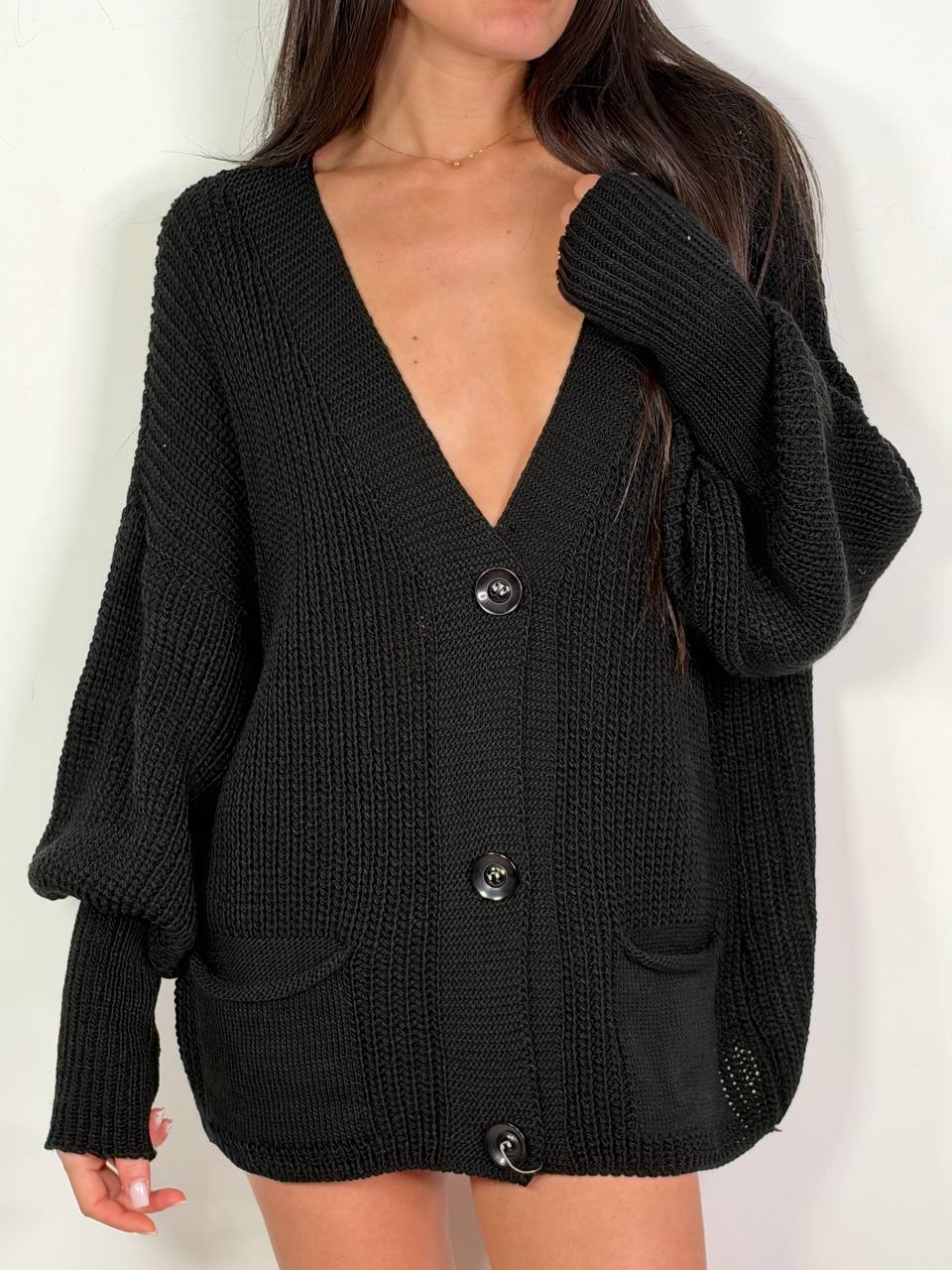 Cardigan Patti Nero, taglia unica